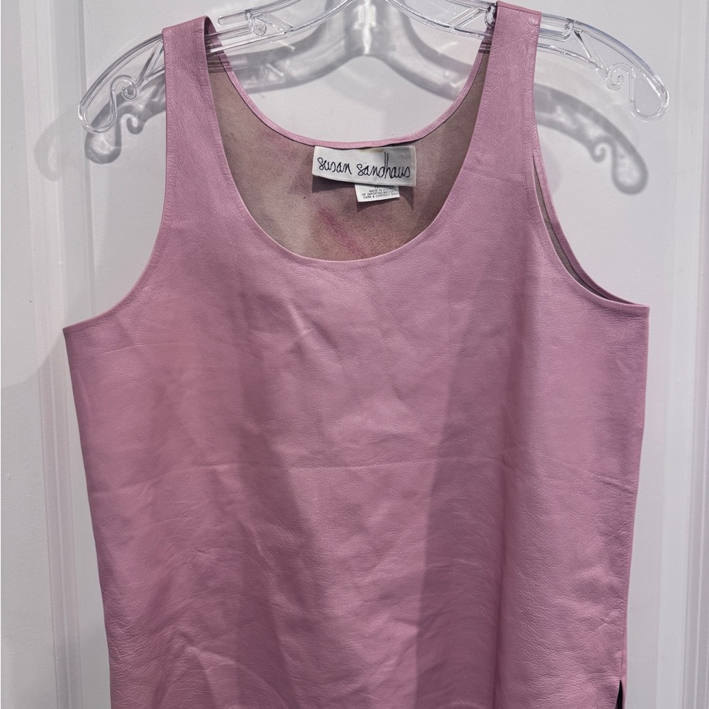 Pink Women's Leather Top